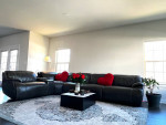 Leather reclining 6pcs sofa set