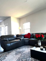 Leather reclining 6pcs sofa set