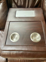 Brown Faux Leather Sofa/Couch, Raymour & Flanigan