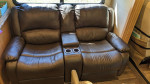 RecPro Charles 67" Double RV Wall Hugger Recliner Sofa w/ Console