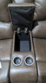 RecPro Charles 67" Double RV Wall Hugger Recliner Sofa w/ Console