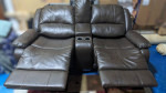 RecPro Charles 67" Double RV Wall Hugger Recliner Sofa w/ Console