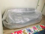Lothan 87" 💯 % Leather Sofa Queen Sleeper,