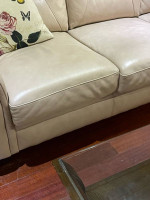 Stunning champagne pink leather sofa sleeper couch-bought recently-38 x 84 x 36.