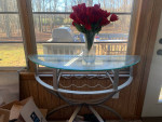 Sofa table with wine rack