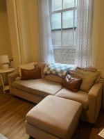 Beige Sofa w/ Ottoman