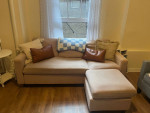 Beige Sofa w/ Ottoman