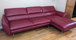 Red Leather Conntemporary Sofa