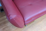 Red Leather Conntemporary Sofa