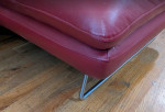 Red Leather Conntemporary Sofa