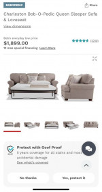 Charleston Bob-O-Pedic Queen Sleeper Sofa & Loveseat