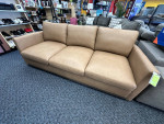 brand new floor model Flexsteel genuine leather 89” sofa
