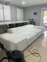 White linen sofa