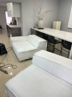 White linen sofa