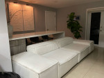 White linen sofa