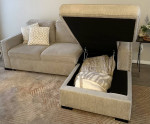 Modern Linen L-shaped sleeper Sofa