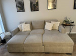 Modern Linen L-shaped sleeper Sofa