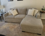 Modern Linen L-shaped sleeper Sofa