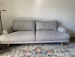 Move out sale- sofa, bed with mattress, lamp, bath stool, shoe storage cabinet