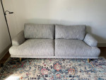 Move out sale- sofa, bed with mattress, lamp, bath stool, shoe storage cabinet