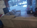 Micro suede sectional couch pull out bed sleeper sofa