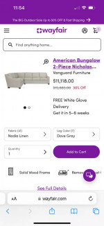 Like New American Bungalow 2-piece Sectional Sofa Free Delivery
