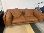 DWR Design Within Reach 80 inch Como sofa In canyon leather