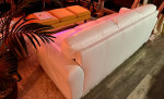 The Benson Leather White Sofa