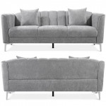 GRAY CHENILLE SOFA for Sale