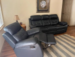 Leather Recliner Sofa and Rocker Recliner Chair