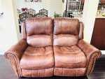 Reclining leather sofa and love seat for sale