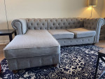 Tufted Grey Sofa Lightly Used