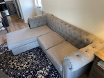 Tufted Grey Sofa Lightly Used