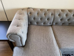 Tufted Grey Sofa Lightly Used