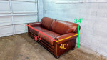 Whittemore Sherrill Leather Sofa Couch With Nail Head Studded Trim