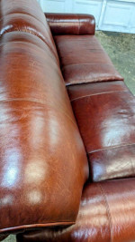 Whittemore Sherrill Leather Sofa Couch With Nail Head Studded Trim