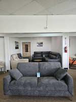 Dark gray fabric sofa