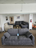 Dark gray fabric sofa