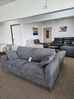 Dark gray fabric sofa