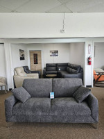 Dark gray fabric sofa