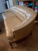 Sofa Couch Victorian Parlor Vignola 1950's like new cream silk