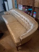 Sofa Couch Victorian Parlor Vignola 1950's like new cream silk