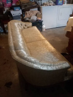 Sofa Couch Victorian Parlor Vignola 1950's like new cream silk
