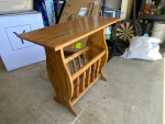 Solid Oak sofa end table