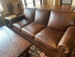 Distressed Custom LeatherCraft Sofa Couch