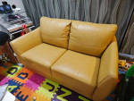 Doud Genuine Leather Wide Flared Arm Sofa and Loveseat by Brayden