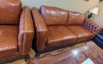 Classic handcrafted designer 6 pcs sofa set - top grain leather