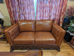 Classic handcrafted designer 6 pcs sofa set - top grain leather