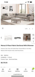 Grey Sectional Sofa Sectional Couch modern sofa Free Delivery