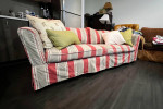 Modern Style Tuxedo Arm Loose Back (Two Cushion & Two Pillow) Sofa